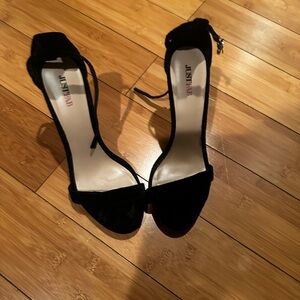 Just fab black suede heels 3” heel